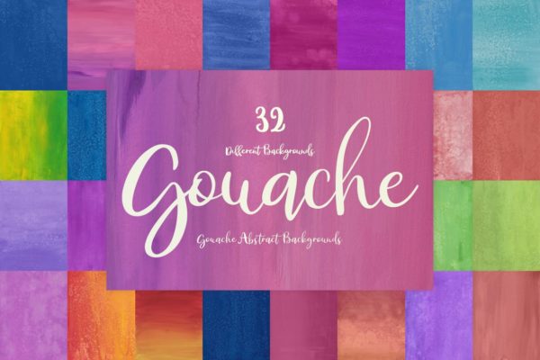 多彩水粉水彩抽象肌理纹理大洋岛精选背景 Gouache Abstract Backgrounds – Different Colors