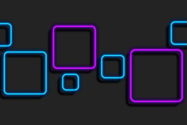蓝紫色霓虹灯几何方块高清背景素材 Blue purple neon squares geometric background