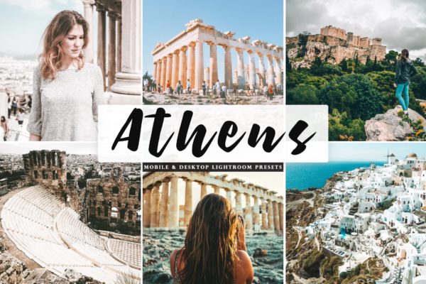 舒适暖色调景点摄影后期处理大洋岛精选LR预设 Athens Mobile & Desktop Lightroom Presets