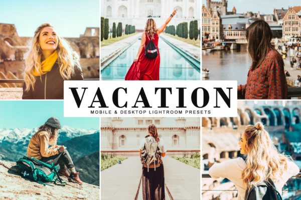 假日旅行照片亮色调滤镜大洋岛精选LR预设 Vacation Mobile & Desktop Lightroom Presets