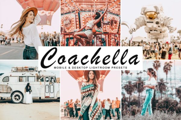 夏季节日色彩照片处理大洋岛精选LR预设 Coachella Mobile & Desktop Lightroom Presets