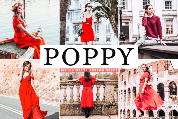 活力明亮鲜艳色彩唯美照片风格Lightroom预设 Poppy Mobile & Desktop Lightroom Presets
