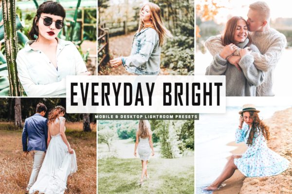 小清新人像摄影作品肤色增强调色滤镜大洋岛精选LR预设v2 Everyday Bright Pro Lightroom Presets V2