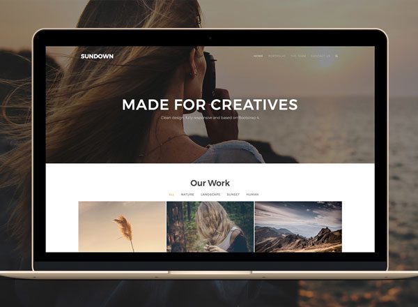 响应式网站模板大洋岛精选 Sundown – Bootstrap Portfolio Template