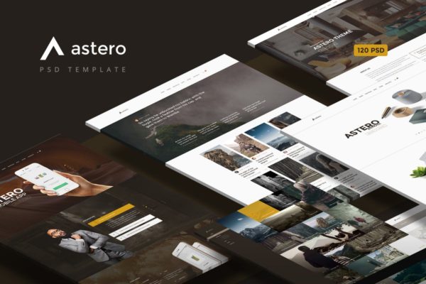 多用途创意产品展示/博客/在线商店网站模板大洋岛精选 Astero — Multipurpose Portfolio | Blog | Store PSD