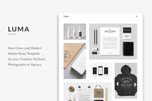 简约现代创意网站Muse模板大洋岛精选 LUMA – Creative Muse Template