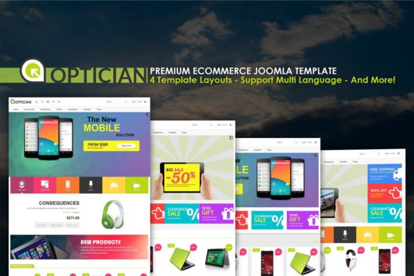 现代设计风格电脑数码类电商网站Joomla主题模板大洋岛精选 Vina Optician – Premium eCommerce Joomla Template
