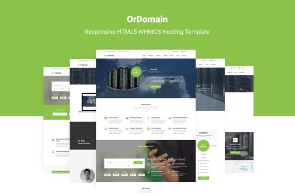 域名注册服务器托管服务商网站响应式WHMCS模板大洋岛精选 OrDomain – Responsive HTML5 WHMCS Template
