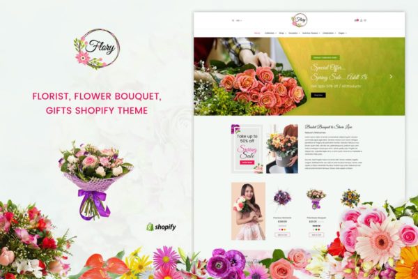 鲜花在线预订网站Shopify主题 Flory | Florist, Flower Bouquet, Shopify Theme缩略图 鲜花在线预订网站Shopify主题 Flory | Florist, Flower Bouquet, Shopify Theme