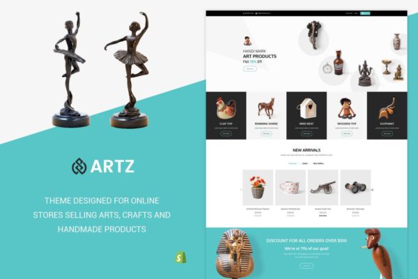 艺术作品展览售卖网站Shopify主题 Artz | Art, Photography Shopify Theme缩略图 艺术作品展览售卖网站Shopify主题 Artz | Art, Photography Shopify Theme