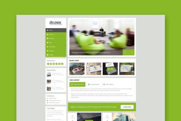 绿色主题创意网站垂直菜单PSD模板大洋岛精选 Unik – Vertical Menu PSD Template缩略图 绿色主题创意网站垂直菜单PSD模板大洋岛精选 Unik – Vertical Menu PSD Template