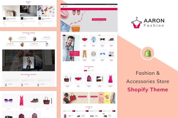 时尚服装＆配饰外贸电商Shopify主题模板大洋岛精选 Aaron – Fashion Shopify Theme