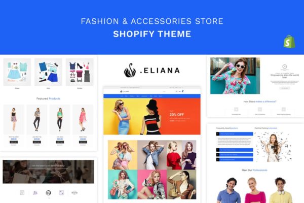 女性时尚服饰网上商城Shopify主题模板大洋岛精选 Eliana – Girls Fashion, Accessories Store Shopify