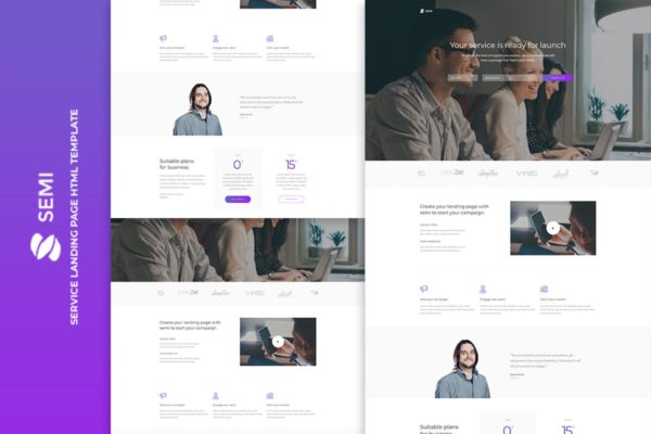 企业营销服务响应式网站HTML模板大洋岛精选 Semi – Service Landing Page HTML Template缩略图 企业营销服务响应式网站HTML模板大洋岛精选 Semi – Service Landing Page HTML Template