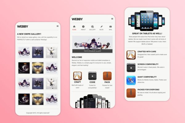 简单创意移动手机网站H5网站模板大洋岛精选 Webby | Simple & Creative Mobile Template缩略图 简单创意移动手机网站H5网站模板大洋岛精选 Webby | Simple & Creative Mobile Template