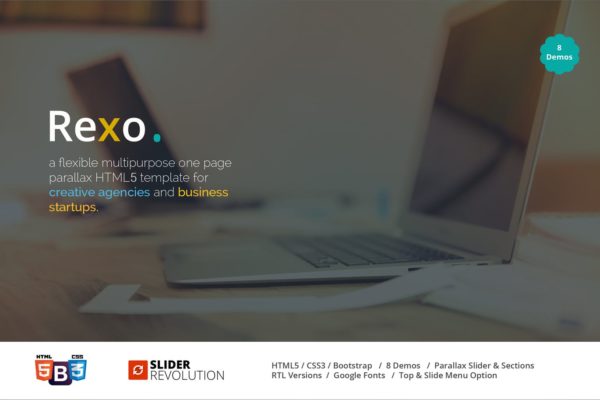 单页滚动视差设计效果HTML页面设计模板大洋岛精选 Rexo – One Page Parallax缩略图 单页滚动视差设计效果HTML页面设计模板大洋岛精选 Rexo – One Page Parallax