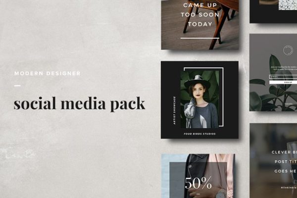 现代摩登社交媒体配图素材包 Modern Social Media Pack缩略图 现代摩登社交媒体配图素材包 Modern Social Media Pack