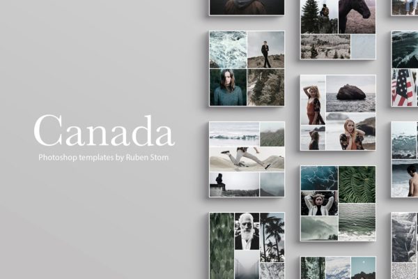摄影主题多图排版贴图模板大洋岛精选 Canada Social Media Templates缩略图 摄影主题多图排版贴图模板大洋岛精选 Canada Social Media Templates