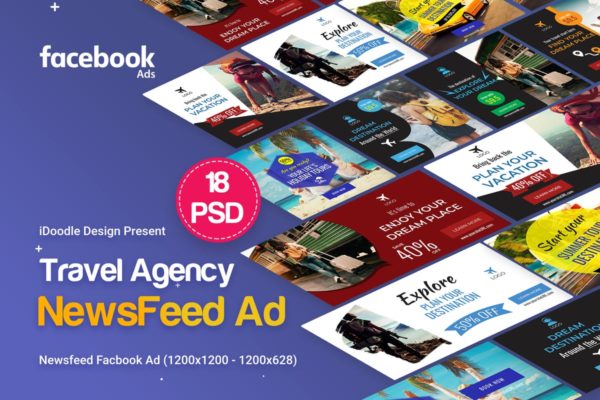 旅行主题 Facebook 瀑布流广告模板大洋岛精选 Travel NewsFeed Facebook Ad缩略图 旅行主题 Facebook 瀑布流广告模板大洋岛精选 Travel NewsFeed Facebook Ad
