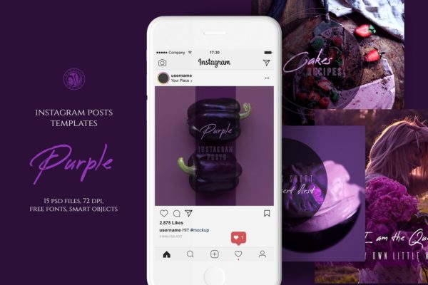 高雅紫色Ins文章贴图模板大洋岛精选 Purple Instagram Posts缩略图 高雅紫色Ins文章贴图模板大洋岛精选 Purple Instagram Posts
