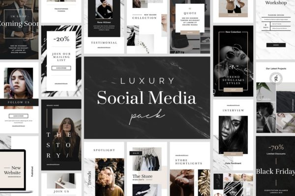 奢侈品电商社交媒体Ins故事贴图模板大洋岛精选 Luxury Instagram Stories Pack