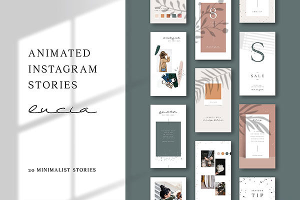 时尚极简的Instagram故事动画模板大洋岛精选 ANIMATED Instagram Stories – Lucia [psd]