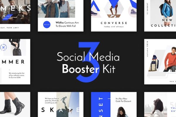 时尚潮牌服装大片社交媒体贴图模板大洋岛精选 Social Media Handler Kit Vol.3