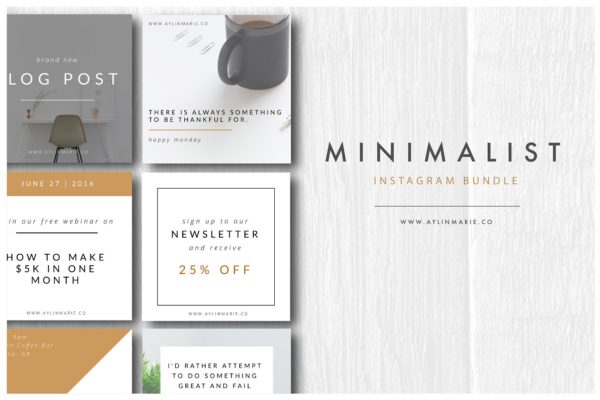 极简主义Instagram贴图素材合集 The Blogger – Minimal Instagram Pack缩略图 极简主义Instagram贴图素材合集 The Blogger – Minimal Instagram Pack