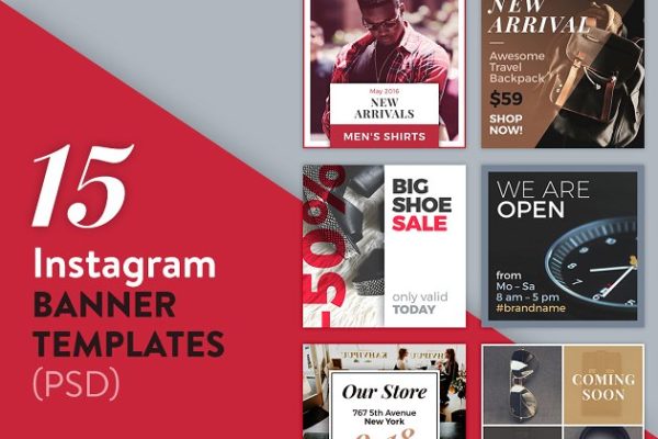 15个时尚北欧风横幅模板大洋岛精选(PSD) 15 Instagram Banner Templates (PSD)缩略图 15个时尚北欧风横幅模板大洋岛精选(PSD) 15 Instagram Banner Templates (PSD)
