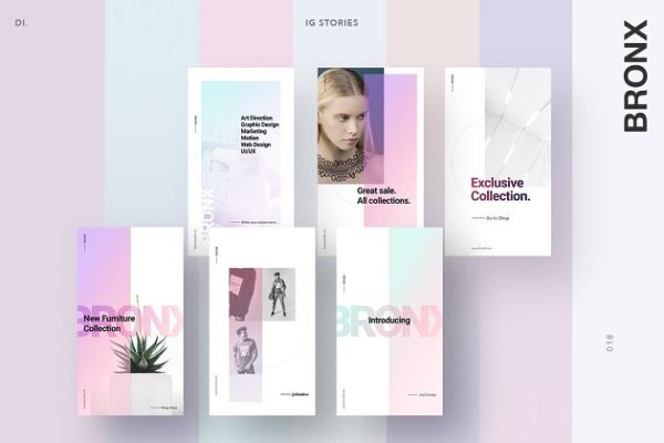 时尚创意Instagram故事贴图模板大洋岛精选合集 BRONX Light Instagram Stories Pack缩略图 时尚创意Instagram故事贴图模板大洋岛精选合集 BRONX Light Instagram Stories Pack