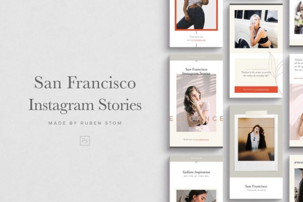 都市时尚艺术Instagram故事贴图模板大洋岛精选 San Francisco Instagram Stories