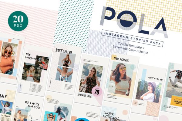 Instagram社交媒体故事贴图模板大洋岛精选套装 Instagram Stories Pack – POLA缩略图 Instagram社交媒体故事贴图模板大洋岛精选套装 Instagram Stories Pack – POLA