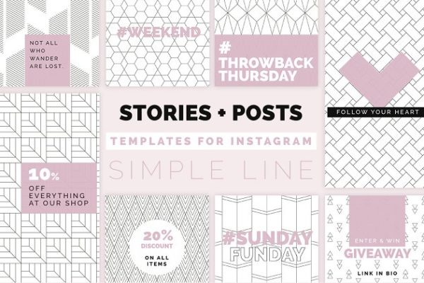 极简主义Instagram几何线条故事贴图模板大洋岛精选 Minimal Instagram Pack缩略图 极简主义Instagram几何线条故事贴图模板大洋岛精选 Minimal Instagram Pack