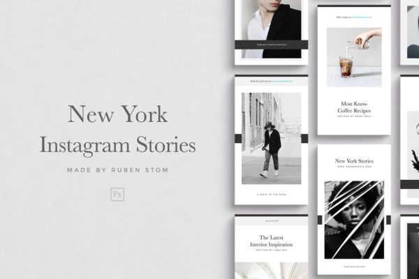 潮流时尚新媒体贴图模板大洋岛精选 New York Instagram Stories缩略图 潮流时尚新媒体贴图模板大洋岛精选 New York Instagram Stories