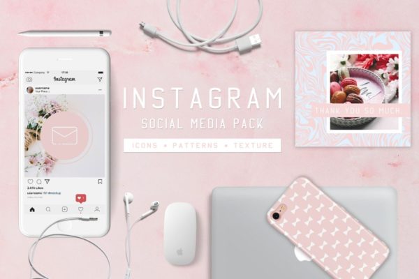 可爱的多元素社交媒体Instagram图标包缩略图 可爱的多元素社交媒体Instagram图标包