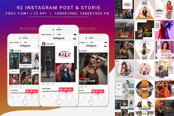 时尚Instagram社交媒体业务广告帖子故事模板大洋岛精选缩略图 时尚Instagram社交媒体业务广告帖子故事模板大洋岛精选