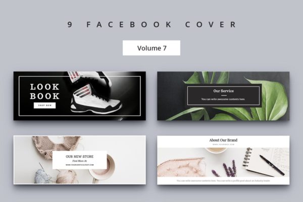 简约排版Facebook脸书网封面Banner设计模板大洋岛精选Vol.7 Facebook Cover Vol. 7