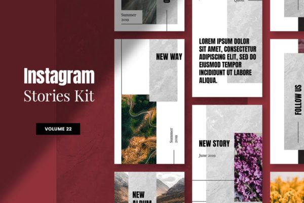 Instagram社交媒体独立品牌宣传推广设计素材v22 Instagram Stories Kit (Vol.22)缩略图 Instagram社交媒体独立品牌宣传推广设计素材v22 Instagram Stories Kit (Vol.22)