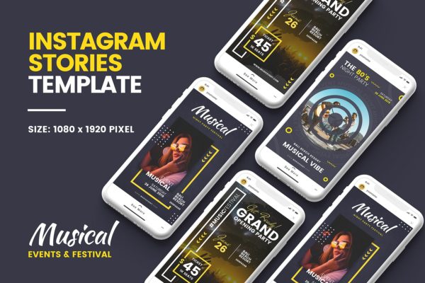 音乐主题Instagram品牌故事营销推广设计模板大洋岛精选 Music Instagram Story Template缩略图 音乐主题Instagram品牌故事营销推广设计模板大洋岛精选 Music Instagram Story Template
