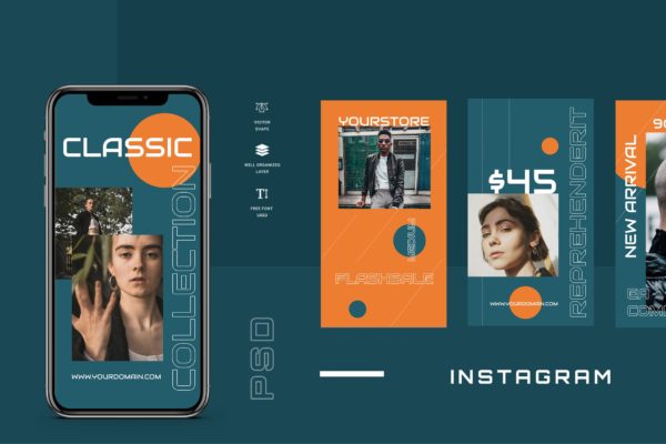 时尚品牌促销活动Instagram社交媒体设计套件 Fourten – Instagram Stories – Social Media Kit缩略图 时尚品牌促销活动Instagram社交媒体设计套件 Fourten – Instagram Stories – Social Media Kit