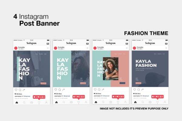 Instagram社交网站推广贴图设计模板大洋岛精选素材 Kayla Fashion Instagram Post缩略图 Instagram社交网站推广贴图设计模板大洋岛精选素材 Kayla Fashion Instagram Post