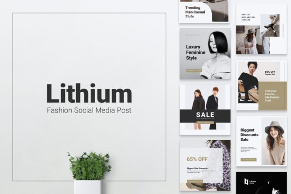 高端时尚品牌社交平台促销推广设计素材 LITHIUM Fashion Social Media Post缩略图 高端时尚品牌社交平台促销推广设计素材 LITHIUM Fashion Social Media Post