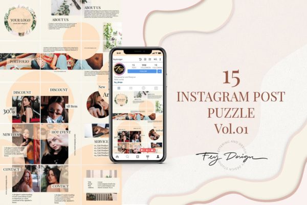Instagram社交平台营销推广广告设计模板大洋岛精选素材v01 Instagram Post Puzzle Vol.01缩略图 Instagram社交平台营销推广广告设计模板大洋岛精选素材v01 Instagram Post Puzzle Vol.01