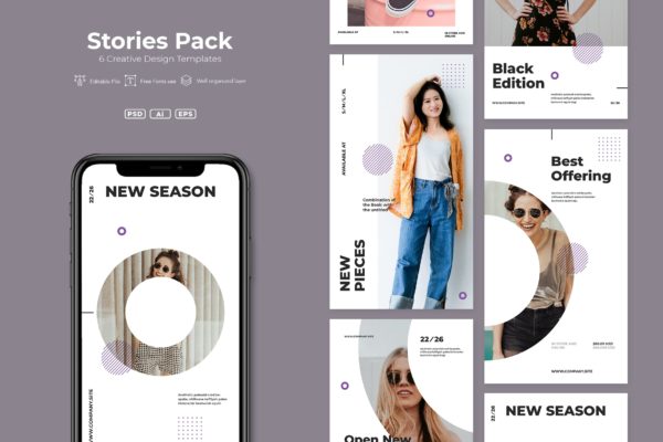 高端服饰品牌社交推广设计素材v21 ADL – Stories Pack.v21缩略图 高端服饰品牌社交推广设计素材v21 ADL – Stories Pack.v21