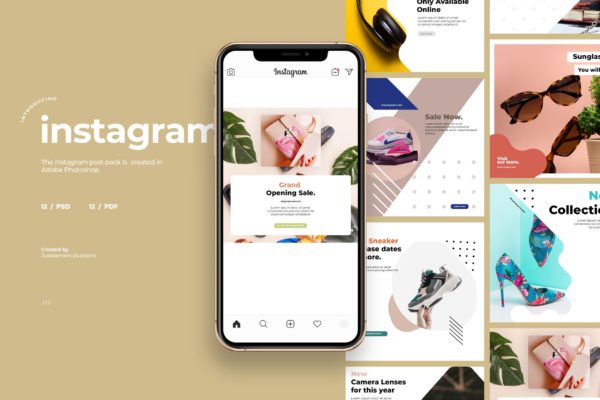 12个Instagram社交平台贴文/文章推广设计素材 12 Promo Instagram Post Template缩略图 12个Instagram社交平台贴文/文章推广设计素材 12 Promo Instagram Post Template