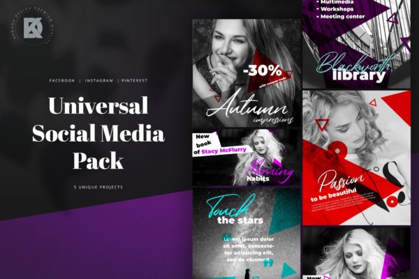 适用全行业的通用社交媒体新媒体设计素材包 Social Media Universal Pack缩略图 适用全行业的通用社交媒体新媒体设计素材包 Social Media Universal Pack