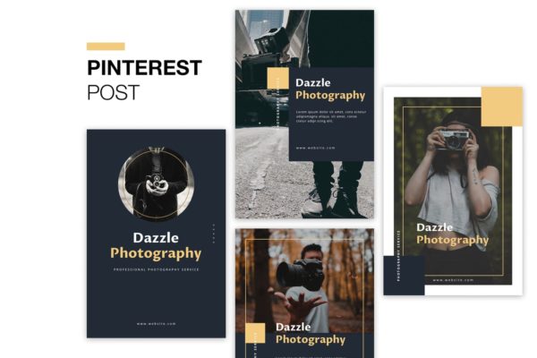 摄影公司推广Pinterest社交平台设计素材 Dazzle Photography Pinterest Post缩略图 摄影公司推广Pinterest社交平台设计素材 Dazzle Photography Pinterest Post