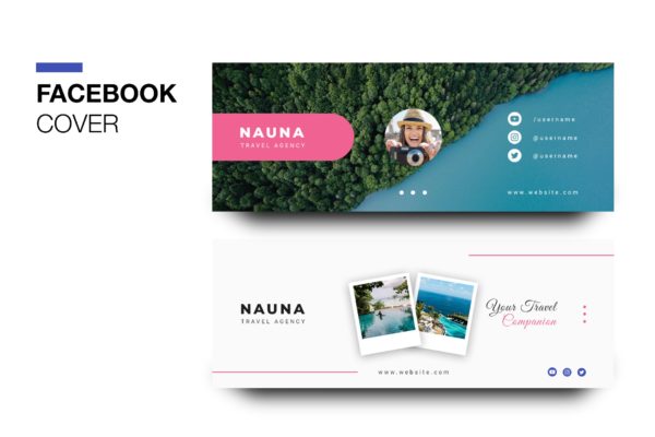 旅游代理商Facebook营销主页封面设计模板大洋岛精选 Nauna Travel Agency Facebook Cover缩略图 旅游代理商Facebook营销主页封面设计模板大洋岛精选 Nauna Travel Agency Facebook Cover