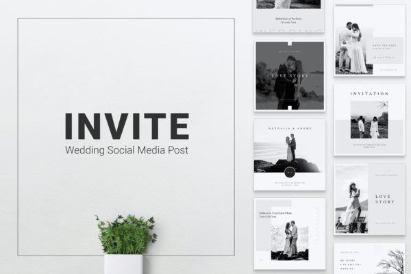 Instagram和Facebook社交平台电子婚礼邀请函/婚礼请柬设计模板大洋岛精选 INVITE Wedding Instagram & Facebook Post缩略图 Instagram和Facebook社交平台电子婚礼邀请函/婚礼请柬设计模板大洋岛精选 INVITE Wedding Instagram & Facebook Post