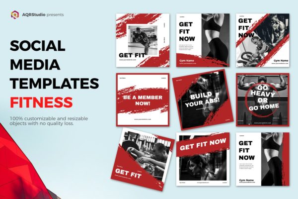 健身品牌社交媒体推广Banner图设计素材 Gym Media Banners缩略图 健身品牌社交媒体推广Banner图设计素材 Gym Media Banners